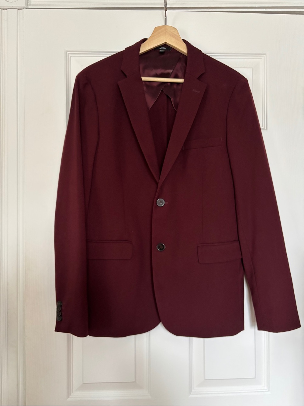 Frank & Oak Men's Wine-Colored Two-Button Sport Coat